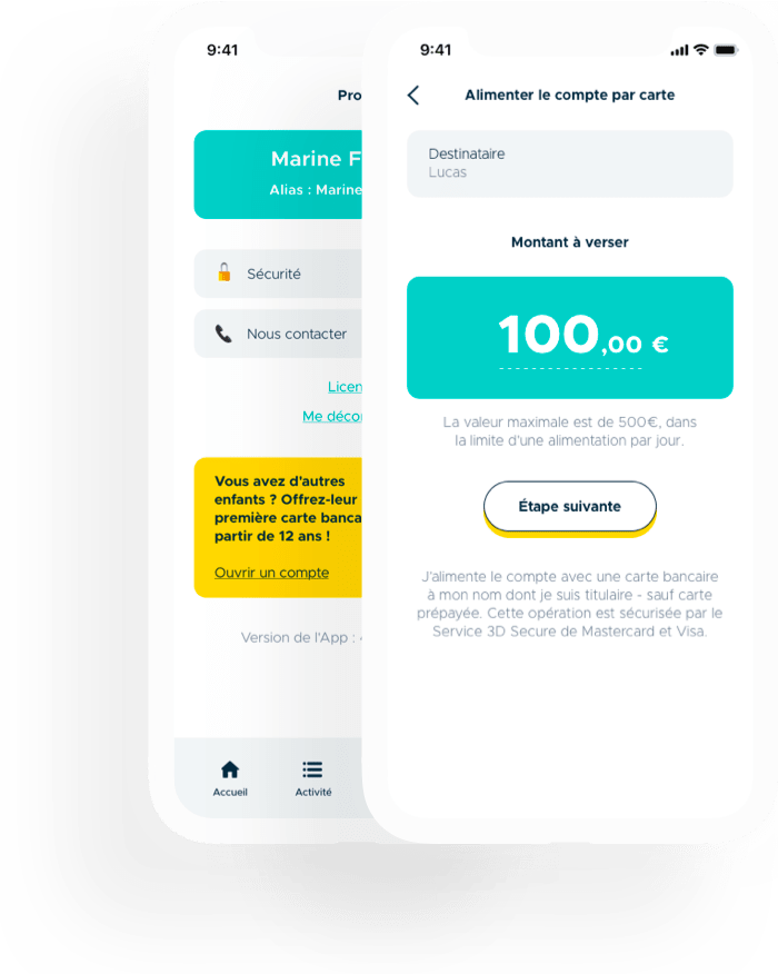 ecrans application westart total contrôle côté parent