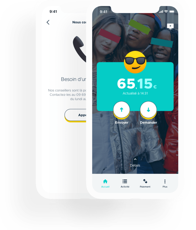 écrans de l'application WeStart par Ma French Bank